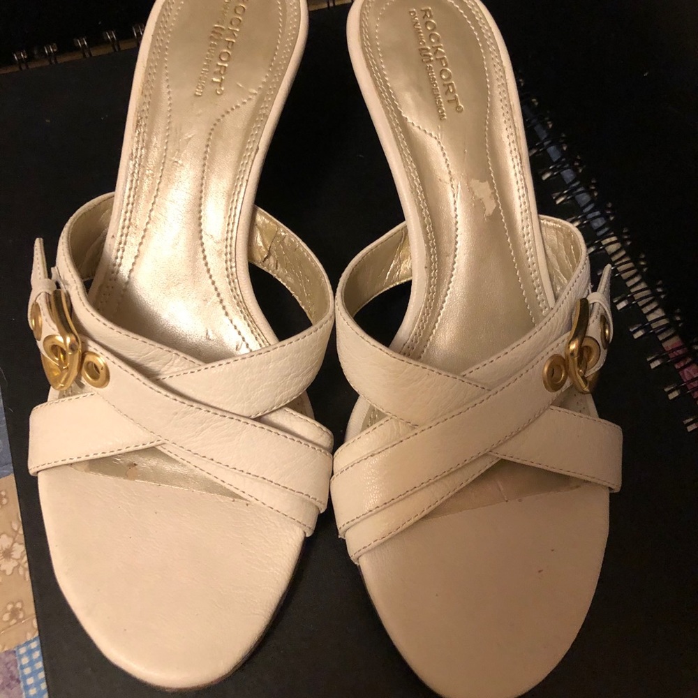 Cream Rockport sandals